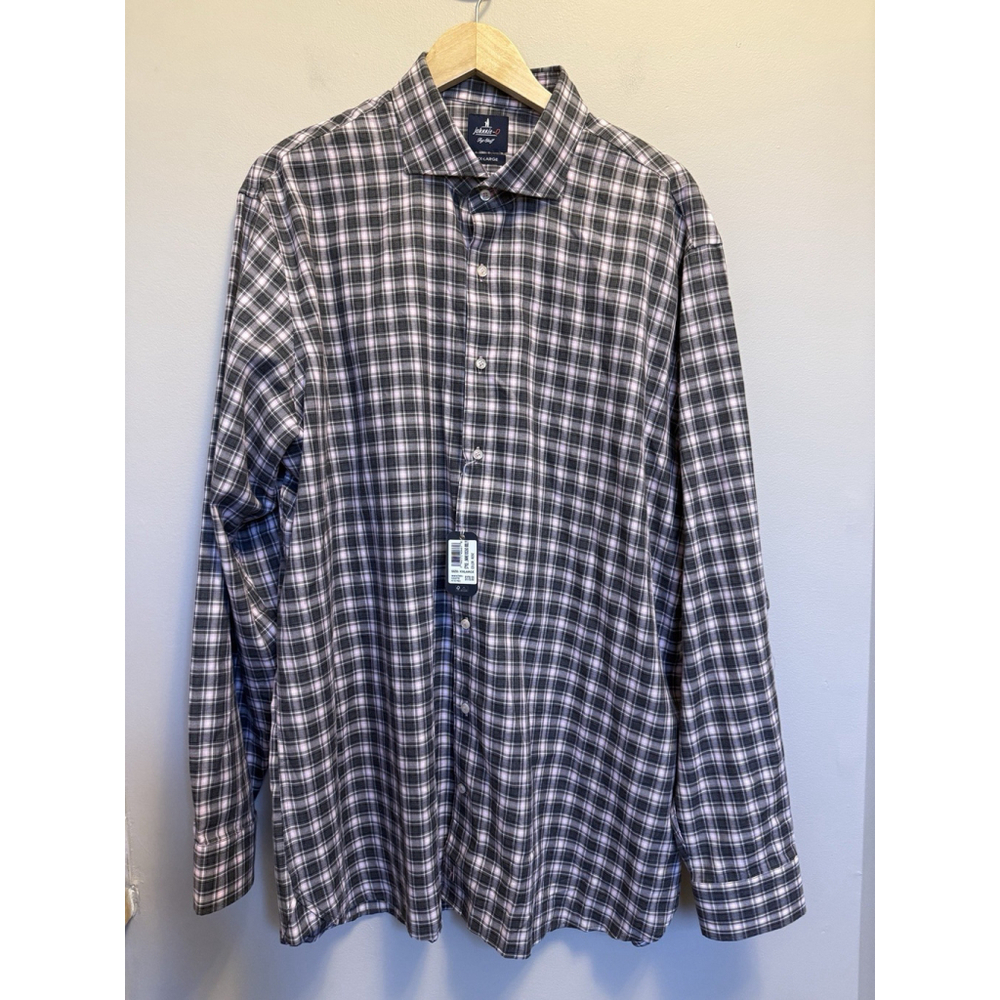 johnnie-O Top Shelf Button Down Shirt - Billy Rose Gray Plaid Size‎ XXL NWT
